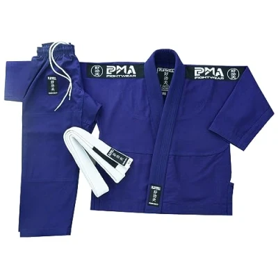 Image of Playwell Kids Navy Blue Pro Elite BJJ GI Uniform, (Comes with Free White Belt) (M0)