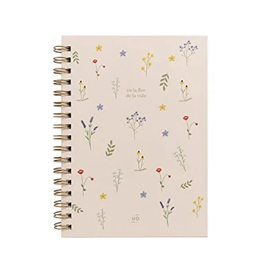 Image of UO A5 Flower of Life Hardback Notebook 200 Pages Polka Dot Spiral Bound (15x22cm)
