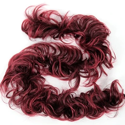 Image of CAISHA XXL Hairpiece Scrunchy Updo Bridal Hairstyle Voluminous Curly Messy Bun Red Mix HW28