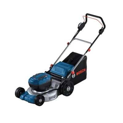 Image of Bosch Professional 18V System Cordless Lawnmower GRA 18V2 46 (Cutting Width: cm, 6 Level Cutting Height Adjustment, 60 Litre Fabric grassbag, incl. 2 x Isolator Key, Mulch Plug)