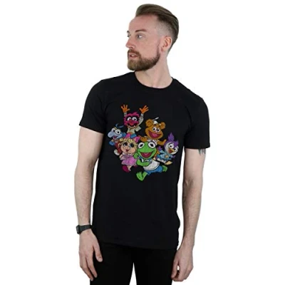 Image of Disney Men&#039;s The Muppets Muppet Babies Colour Group T Shirt Black Large