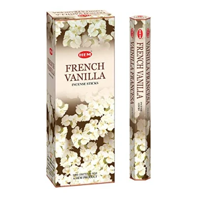 Image of HEM French Vanilla Incense Sticks Pack of 6 Hexagonal Tubes Hand Crafted in India Mesmerizing Fragrance 301g
