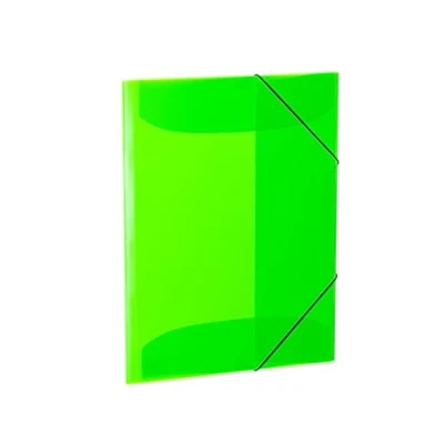 Image of HERMA 19699 Portfolio Folder A3 Translucent Neon Green, Set of 3, Sturdy Plastic, Washable, Heavy Duty, Organiser with Inner Flaps and Elastic Strap, Document for Children, Boys Girls