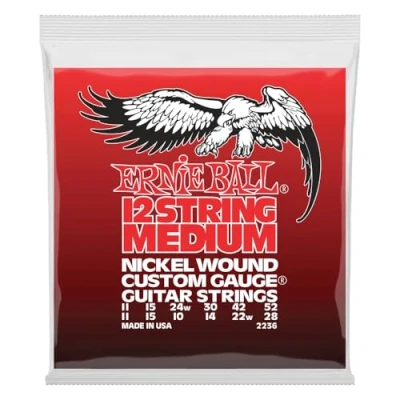 Image of Ernie Ball Medium 12 String Nickel Wound Electric Guitar Strings 11 52 Gauge