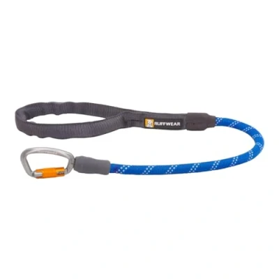 Image of Ruffwear Knot a Long Short Dog Lead, No Pull 0.7m Leash with Padded Handle, Lightweight &amp; Heavy Duty Anti Tangle Training Secure Locking Carabiner, Blue Pool