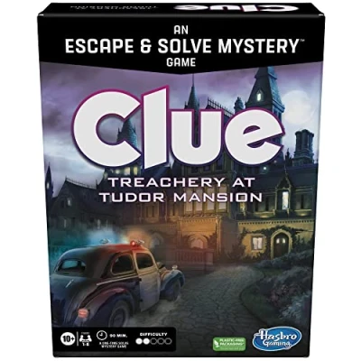 Image of Hasbro Gaming, Cluedo Board Game Treachery at Tudor Mansion, Escape Room Game, Cooperative Family Mystery Games