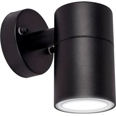Image of Black Stainless Steel Exterior Decorative Gu10 Fixed Down Wall Light Ip44