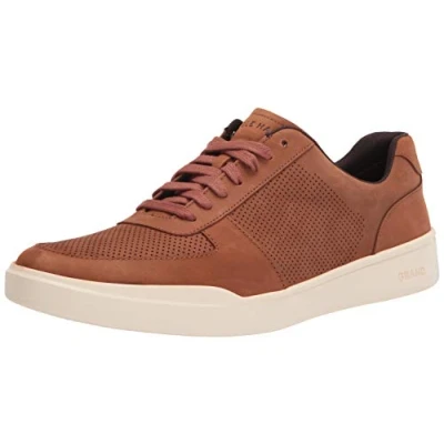 Image of Cole Haan Men&#039;s Grand Crosscourt Modern Perforated Sneaker, British Tan, 8.5 UK