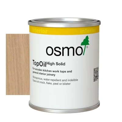 Image of Osmo TopOil Tester Size High Solid Oil 3058, Clear Matt, 125ml Durable Wood for Wooden Kitchen Surfaces, Water Resistant &amp; Food Safe, Treatment Finish