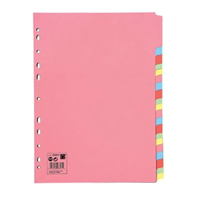 Image of 5 Star Office Subject Dividers Multipunched Manilla Card 20 Part A4 Assorted
