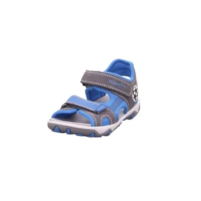 Image of Superfit Boys’ Mike 3.0 Ankle Strap Sandals, Grey (Hellgrau/Blue 25), 7.5 UK