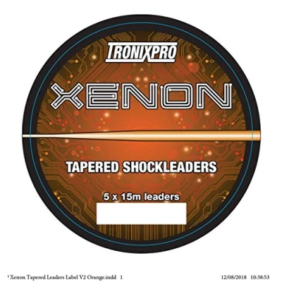 Image of Tronixpro Xenon Tapered Leaders, Orange, 0.35 0.60mm, 15lb 50lb, 5x15m