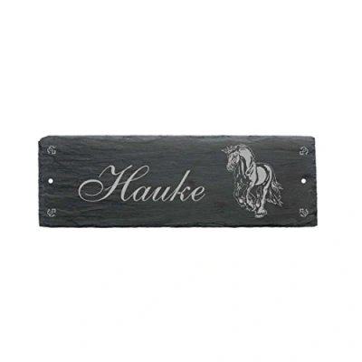 Image of Slate Horse Friesian Box Stable Board Name 22 x 8 cm
