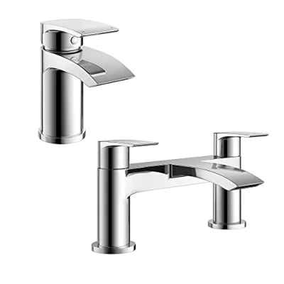Image of Libra Waterfall Basin Mono Tap &amp; Bath Filler Mixer Chrome