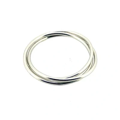 Image of Russian Wedding Ring Sterling Silver 1mm Rolling Trinity Rings (W)