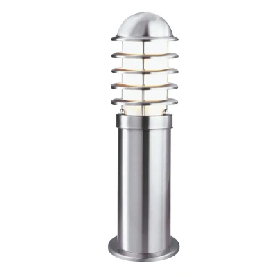 Image of Louvre 1 Light Outdoor Bollard Stainless Steel IP44, E27