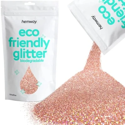 Image of Biodegradable Glitter Rose Gold Holographic Eco Friendly Plant Based Bio Ultrafine for Face Body Hair Craft Resin Festival Makeup Eyeshadow 100g / 3.5oz