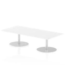 Image of Italia 1800 x 800mm Poseur Rectangular Table White Top 475mm High Leg