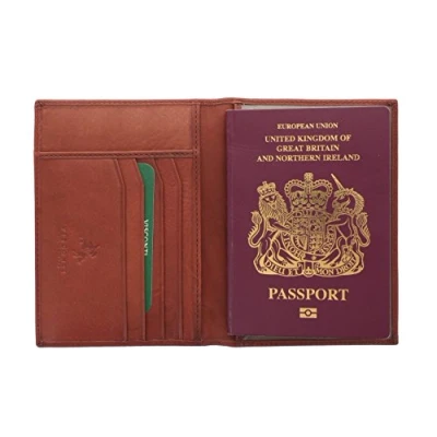 Image of VISCONTI Polo Collection Leather Passport Holder RFID Blocking 2201 Brown
