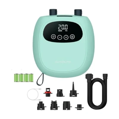 Image of dwndpump 20PSI High Pressure SUP Pump, Electric 2600mAh*4 Battery Operated Rechargeable Paddle Board Portable Air Pump for SUPs, Kayaks, Wind Wings (Green)