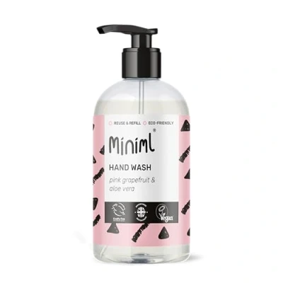 Image of Miniml Hand Soap Wash Liquid 500ml Pink Grapefruit &amp; Aloe Vera Scented Eco Friendly Washing for Soft and Sensitive Skin Care 100% Vegan Cruelty Free