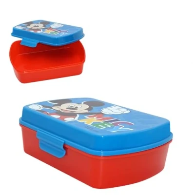Image of Mickey Mouse Lunchbox Microwave Safe with Lid Lunch Boxes Leakproof BPA Free Food Container School Box Airtight Fridge/Freezer Kids 3+ Years 20cm
