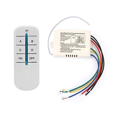 Image of YAM 804 Wireless Remote Wall Light Switch, 4 Ways ON/Off 220V 50Hz／60Hz Digital Receiver Transmitter Control Switch for