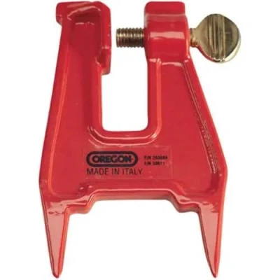 Image of Oregon Chainsaw Filing Stump Vise for Sharpening Saw Chain, Professional Clamp Maintenance, Compatible with all Models (26368A), Red