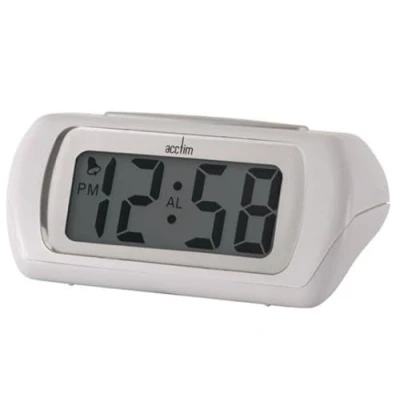 Image of Acctim Auric Digital Alarm Clock Superbrite® Crescendo Large LCD Display White 12342