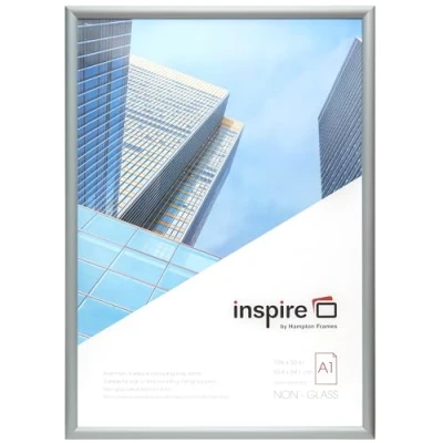 Image of Inspire by Hampton Snap A1 (59x84cm) Silver Frame Acrylic (Non Glass) Front IBH SNAPA1S 1PK