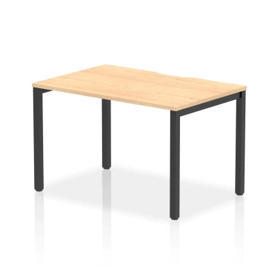 Image of Evolve Plus 1200mm Single Starter Bench Desk Maple Top Black Frame