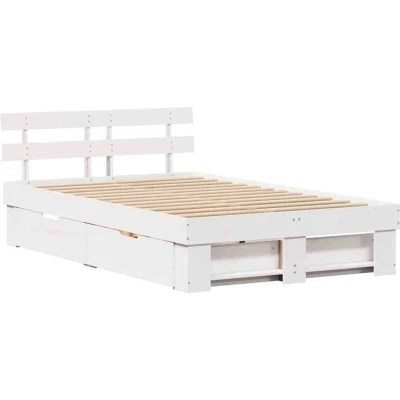 Image of vidaXL with Drawer Headboard Storage White 120 x 200 cm Wood