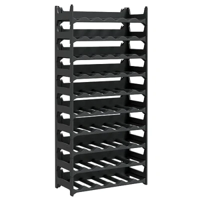 Image of vidaXL Wine Rack Stackable Design for Up to 60 Bottles, Weather Resistant Polypropylene Material, Versatile Use, Anthracite
