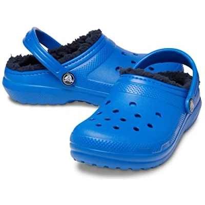 Image of Crocs Classic Lined Clog T boys&#039;s Children&#039;s Clogs (Shoes) in Blue