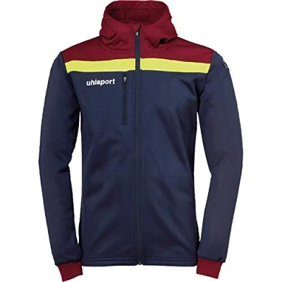 Image of Uhlsport Offense 23 Multi Hood Jacket Men&#039;s Azure/Navy/Lime Colored, XXX Large