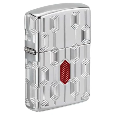 Image of Zippo Lighter: Armor Deep Carve Multicut Pattern High Polish Chrome 49881