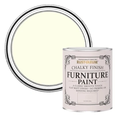 Image of Rust Oleum Off White Upcycled Furniture Paint in Chalky Finish Shortbread 750ml