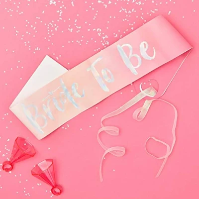 Image of Ginger Ray Pink Ombre &amp; Iridescent Foiled Bride to Be Hen Party Sash Tribe