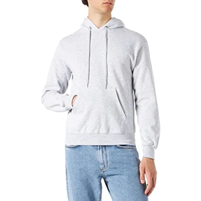 Image of FRUIT OF THE LOOM Men&#039;s Classic Hooded Sweat, Heather Grey, L UK