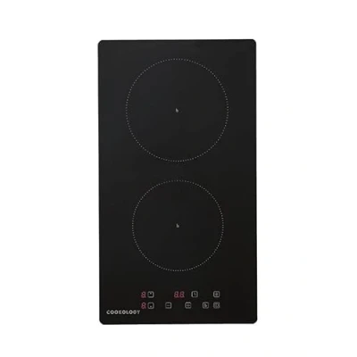 Image of Cookology CITP301 Plug In Induction Hob, 2 Zone Domino Cooker Built 30cm Electric Hobs Hot Plate Cooktop with Touch Controls, Child Lock and 13AMP Black