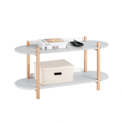 Image of 2 Tiers Bookshelf Storae Display Shelf Side Table Coffee Table,HSTR01 HG Sobuy