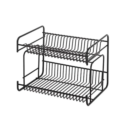 Image of Delfinware Wireware Black 2 Tier Small Plate Rack