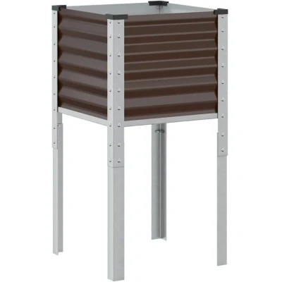 Image of vidaXL Garden Planter Brown 45x45x88 cm Steel