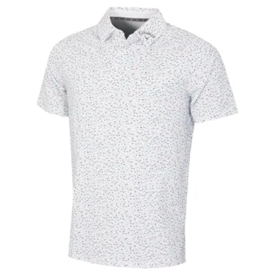 Image of Callaway Golf Mens Chev Confetti Print Polo Shirt Bright White S