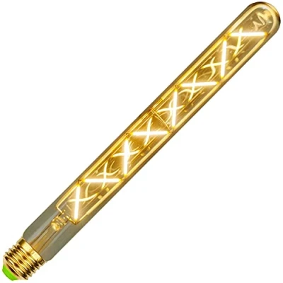 Image of TIANFAN Edison Classic Test Tube T28 300mm Zigzag Design Straight Led Filament Amber 6W Dimmable (Golden)
