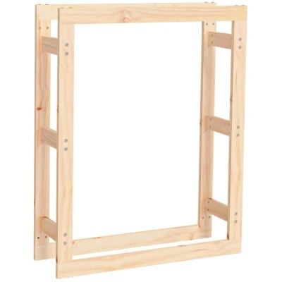 Image of vidaXL Firewood Rack 80x25x100 cm Solid Wood Pine