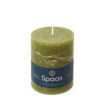 Image of Spaas Rustic Pillar Candle 80/110 mm 65h, Olive Green