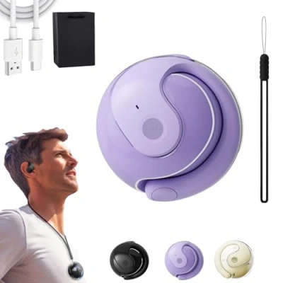 Image of HY T26 Pro Language Translator, Translation Earbuds, Supports Over 75 Different Languages, Portable Wireless Bluetooth Translator Device, Real Time Playing Music and Phone Call (Purple)