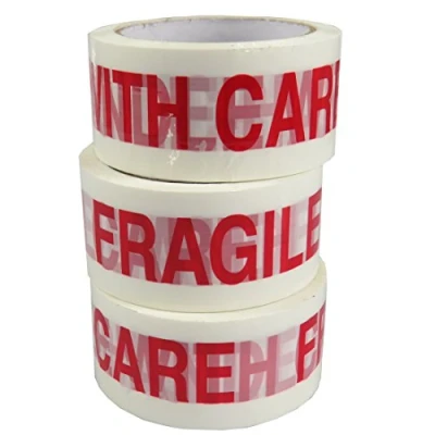 Image of Triplast 48 mm x 66 m Handle with Care Printed Low Noise Parcel Packing Tape (Pack of 6)
