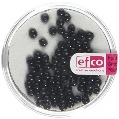 Image of EFCO Glass Wax Beads 3 mm 75 pcs. Black, x 2 cm